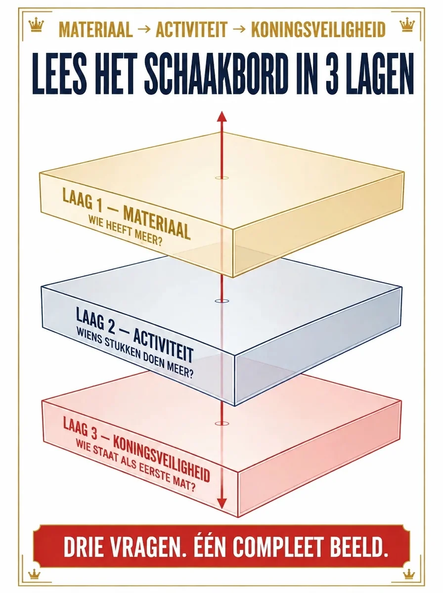 Lees het schaakbord in drie lagen