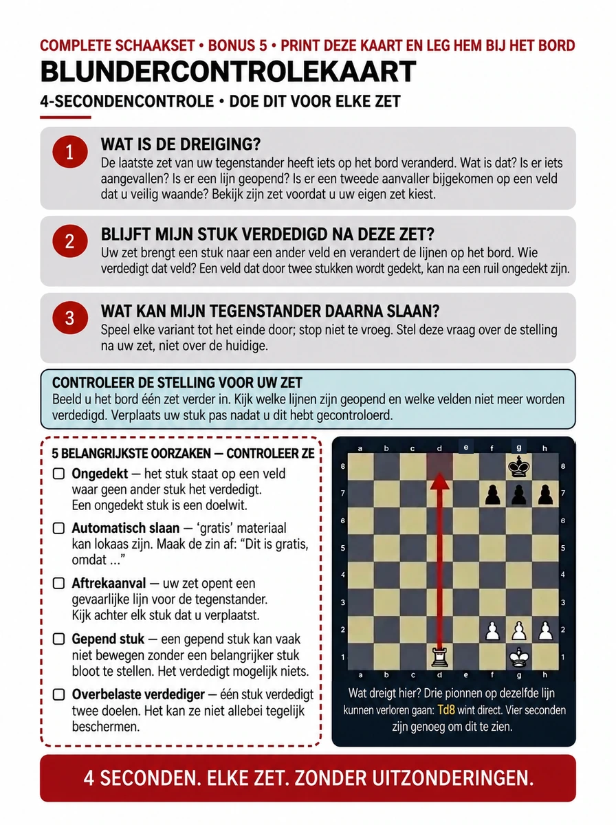 Blunderpreventiekaart: controleer de dreiging voordat u een zet doet