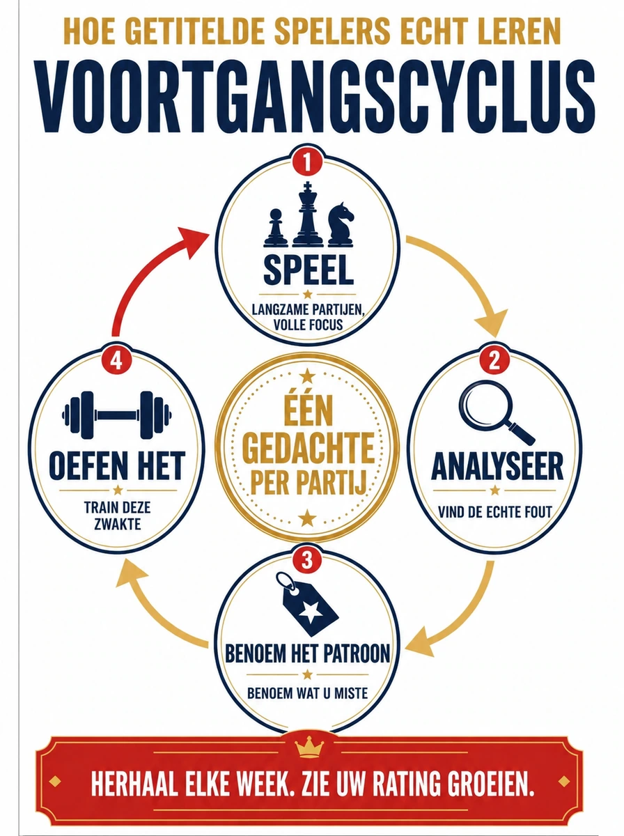 De vooruitgangscyclus: speel, analyseer en oefen